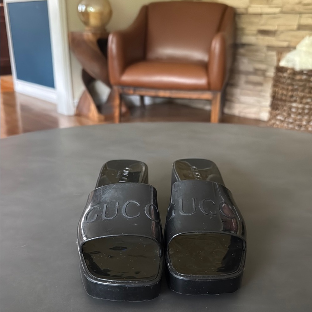 Gucci Black Slide Sandals